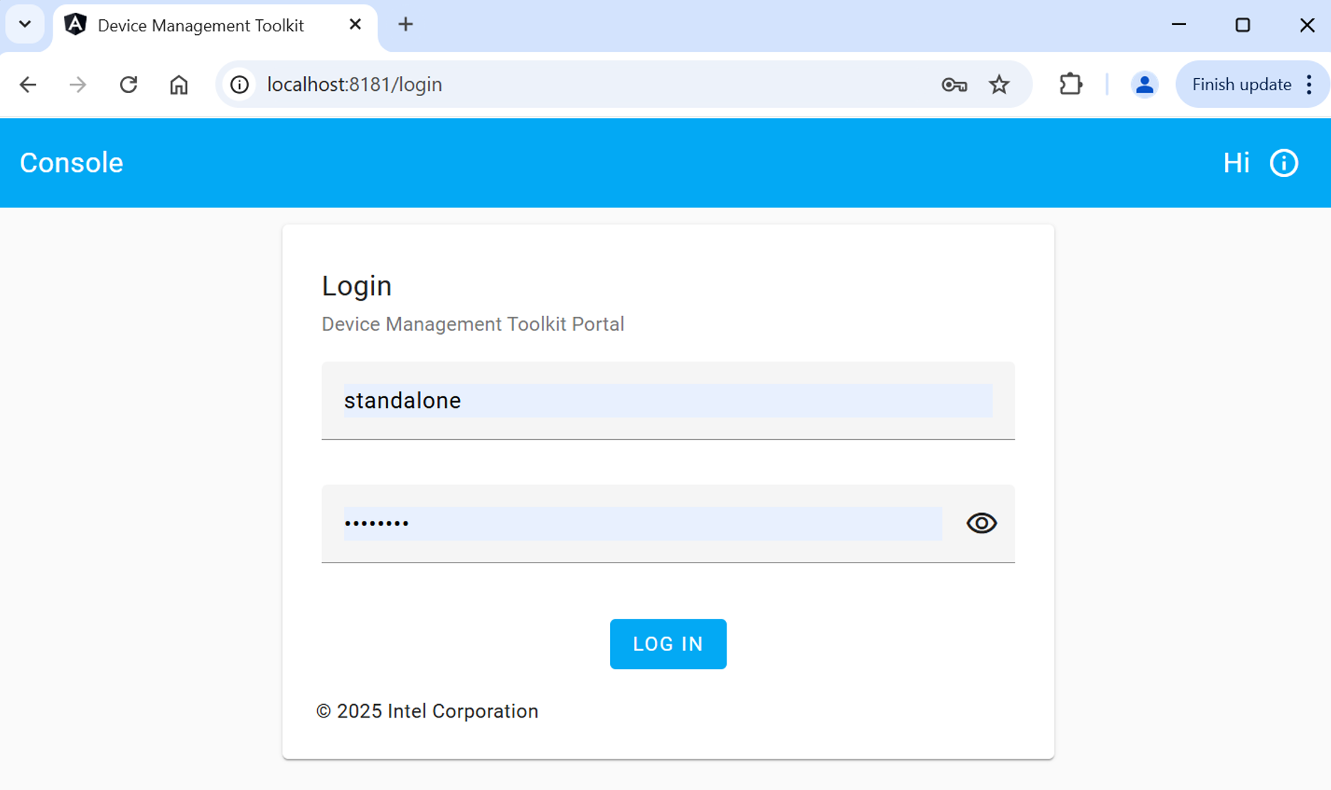 Figure 4: Console UI Startup